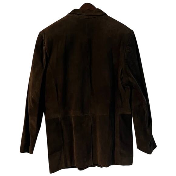 VTG NWT Georgetown Leather Design Suede Sportcoat Blazer Mens Brown Size 42 Med - Picture 2 of 7